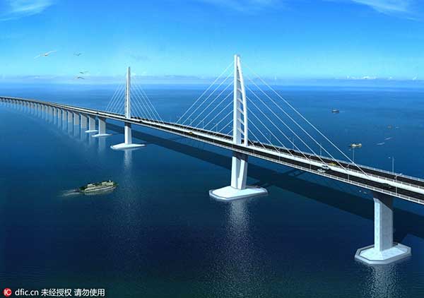 Construction of HK-Zhuhai-Macao Bridge making progress