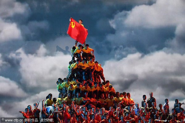 Dancers perform during a gala show to celebrate the 90th anniversary of the founding of the Communist Party of China (CPC) in the Great Hall of the People on June 28, 2011 in Beijing, China. Gala show celebrates Party's 90th anniversary