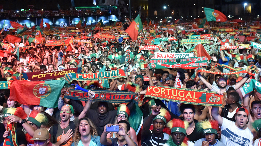 Portugal's fans celebrate victory of Euro 2016 in Lisbon